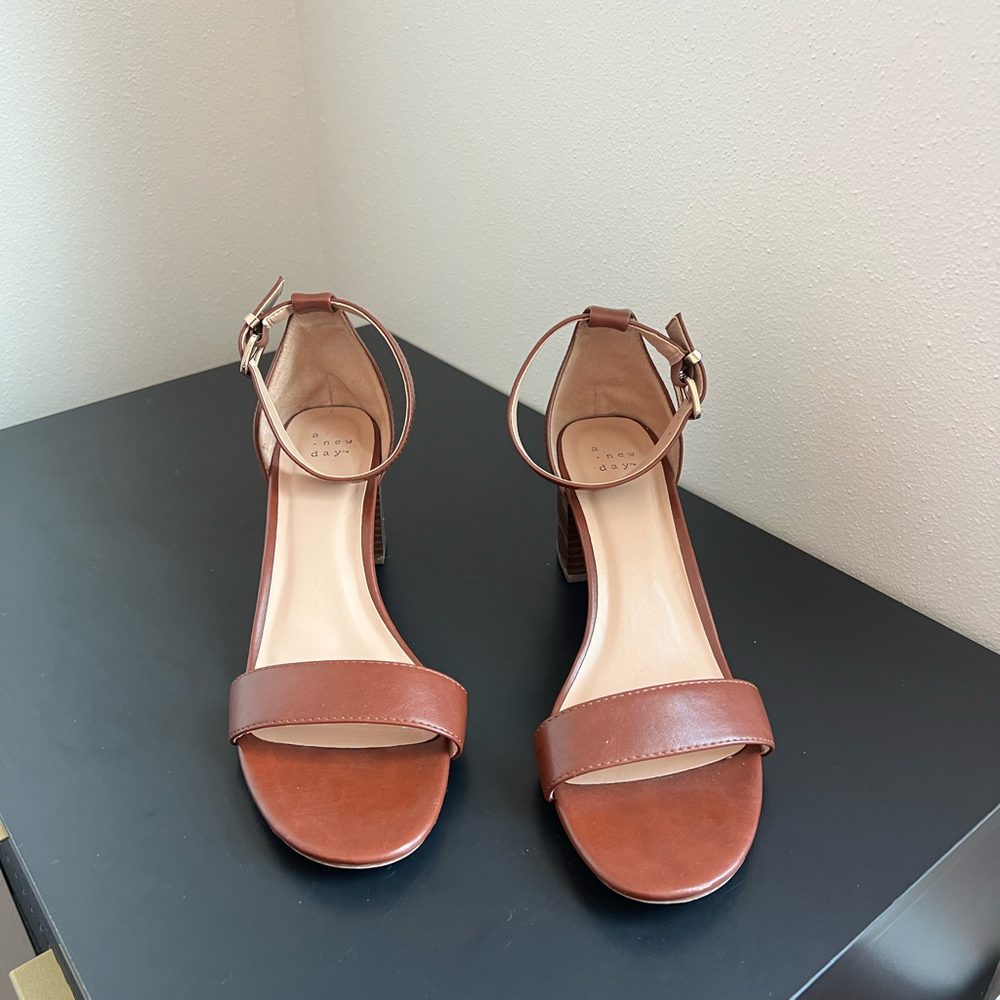 Brown wedge sandals
